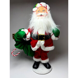 Annalee 15" Peppermint Santa 2008 Poseable Free Standing Christmas Doll Decor